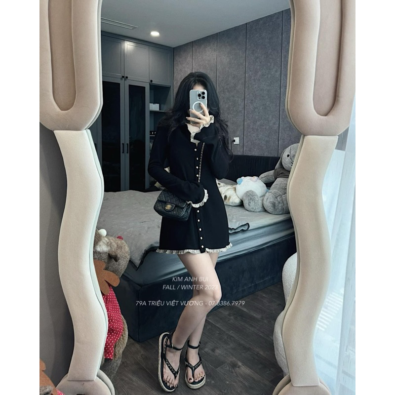 Váy tăm cúc mix chân bèo KAB