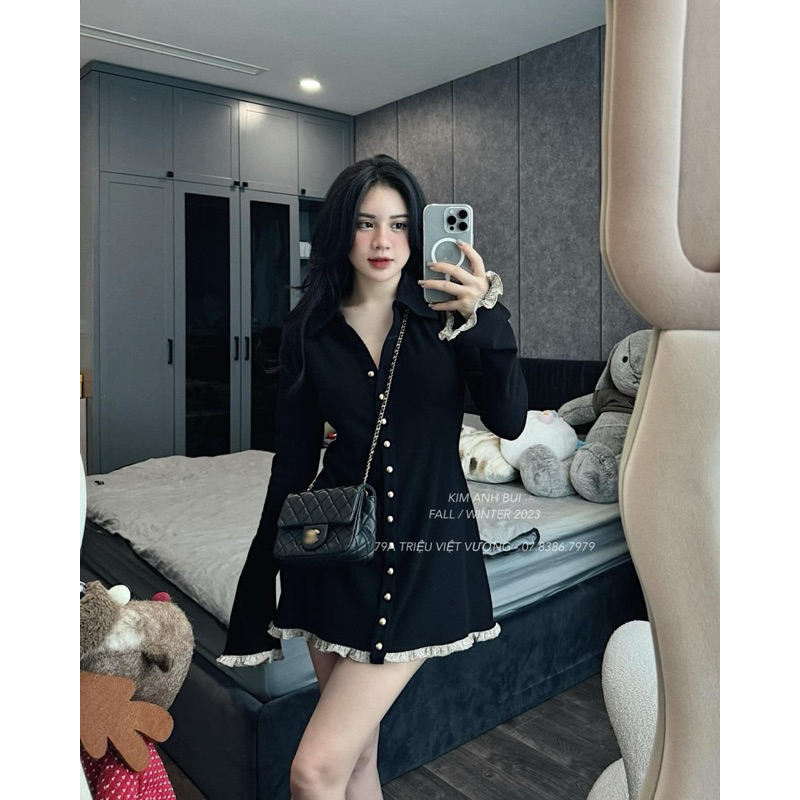 Váy tăm cúc mix chân bèo KAB