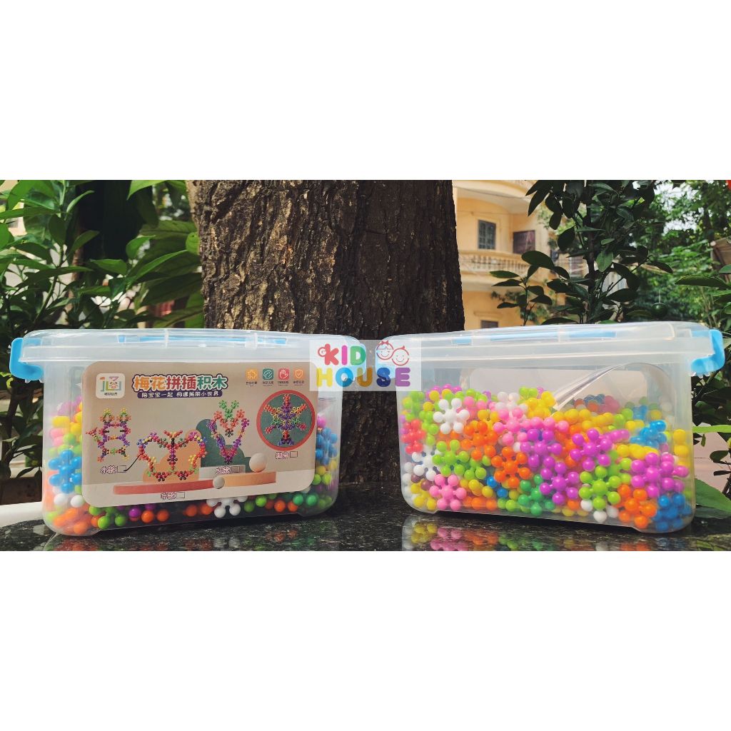 Bộ xếp hình hình hoa mai 3D 200, 400 chi tiết, mô hình lắp ráp hoa mai 3D xoay chiều tặng kèm hướng dẫn lắp ráp