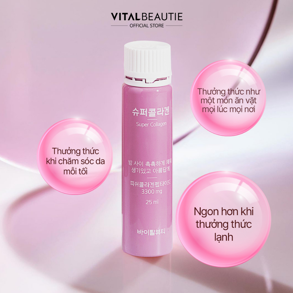 [HB Gift] Thực Phẩm Bảo Vệ Sức Khỏe Vital Beautie Super Collagen (5 ống)