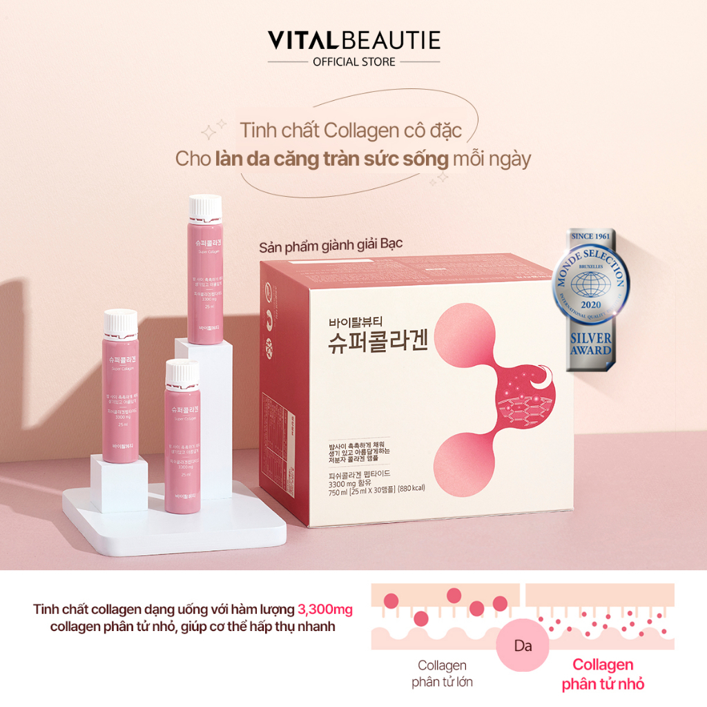 HB Gift Thực Phẩm Bảo Vệ Sức Khỏe Vital Beautie Super Collagen 5 ống