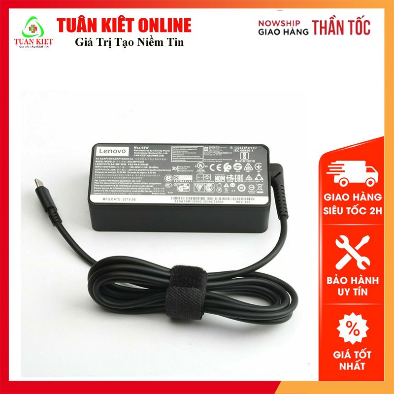 Sạc Adapter Lenovo ThinkPad 65W Output 20V 3.25A Type-C Vuông ADLX65CLGC2A