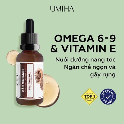 Dầu dưỡng tóc chiết xuất hạt thầu dầu UMIHA giúp tóc dài đen bóng chắc khỏe 30ml