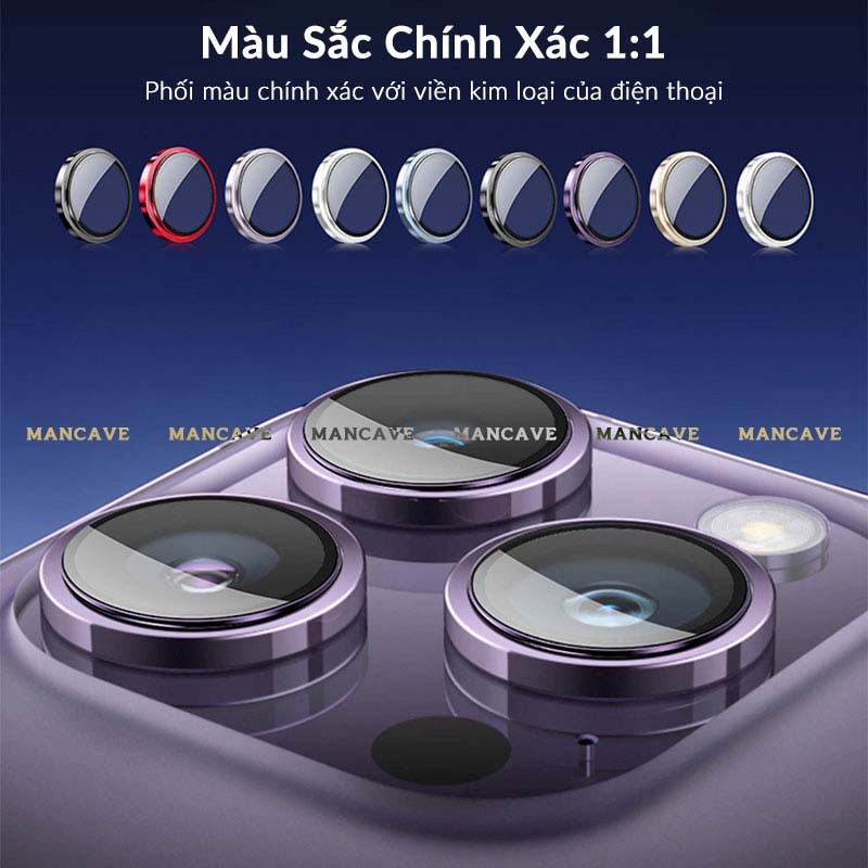 Kính Cường Lực Camera Lens URR - Mặt Kính Sapphire Đạt Chứng Nhận GIA, Thiết Kế 2 Tầng Siêu Đẹp Dùng Cho iP14/15 Sereis