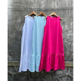 Đầm đuôi cá sát nách linen dáng dài