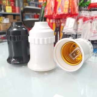 Đuôi bóng đèn ren vặn xoáy E27 loe trong nhà, màu trắng, màu đen ĐL1 , ĐL2 Sopoka