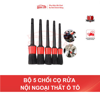 Bộ 5 Chổi Cọ Vệ Sinh Xe Ô Tô Đa Năng - Cọ Rửa Khoang Máy, Mâm Xe, Nội Thất