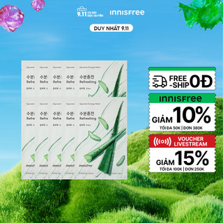 Combo 10 Mặt nạ dưỡng ẩm innisfree My Real Squeeze Mask - Aloe
