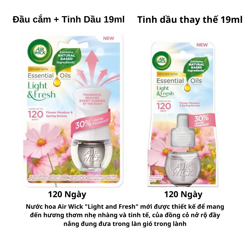 Bộ tinh dầu cắm điện, Tinh dầu thay thế Air wick lưu hương thơm lâu