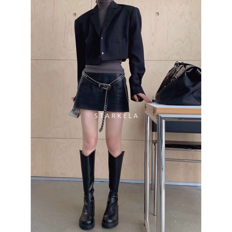 Giày boot cổ bầu dưới gối đế vuông cao cấp siêu êm chân SKL1666