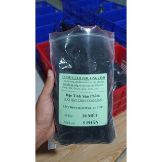 Lưới bẫy chào mào , trao trảo , cu tiểu , tổng hợp chim ngày ( lỗ 5 phân ) lưới cước thái màu đen tàng hình