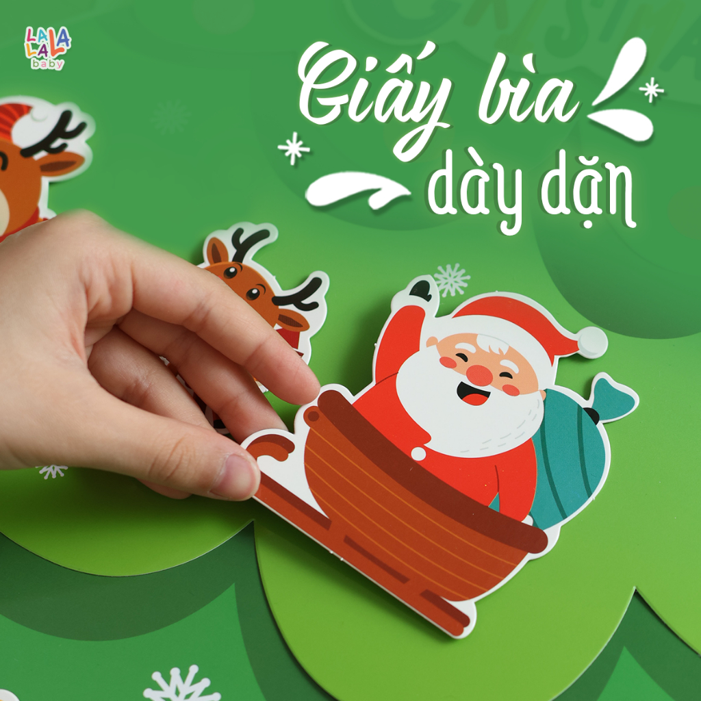 Cây thông noel treo tường 3D Lala Xmas Tree Tặng 2m đèn led đồ chơi thủ công cho bé Lalala baby