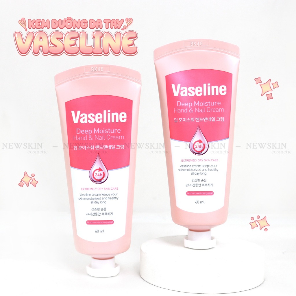Kem Dưỡng Da Tay & Móng Tay Vaseline Deep Moisture Hand & Nail Cream Hàn Quốc 60ml
