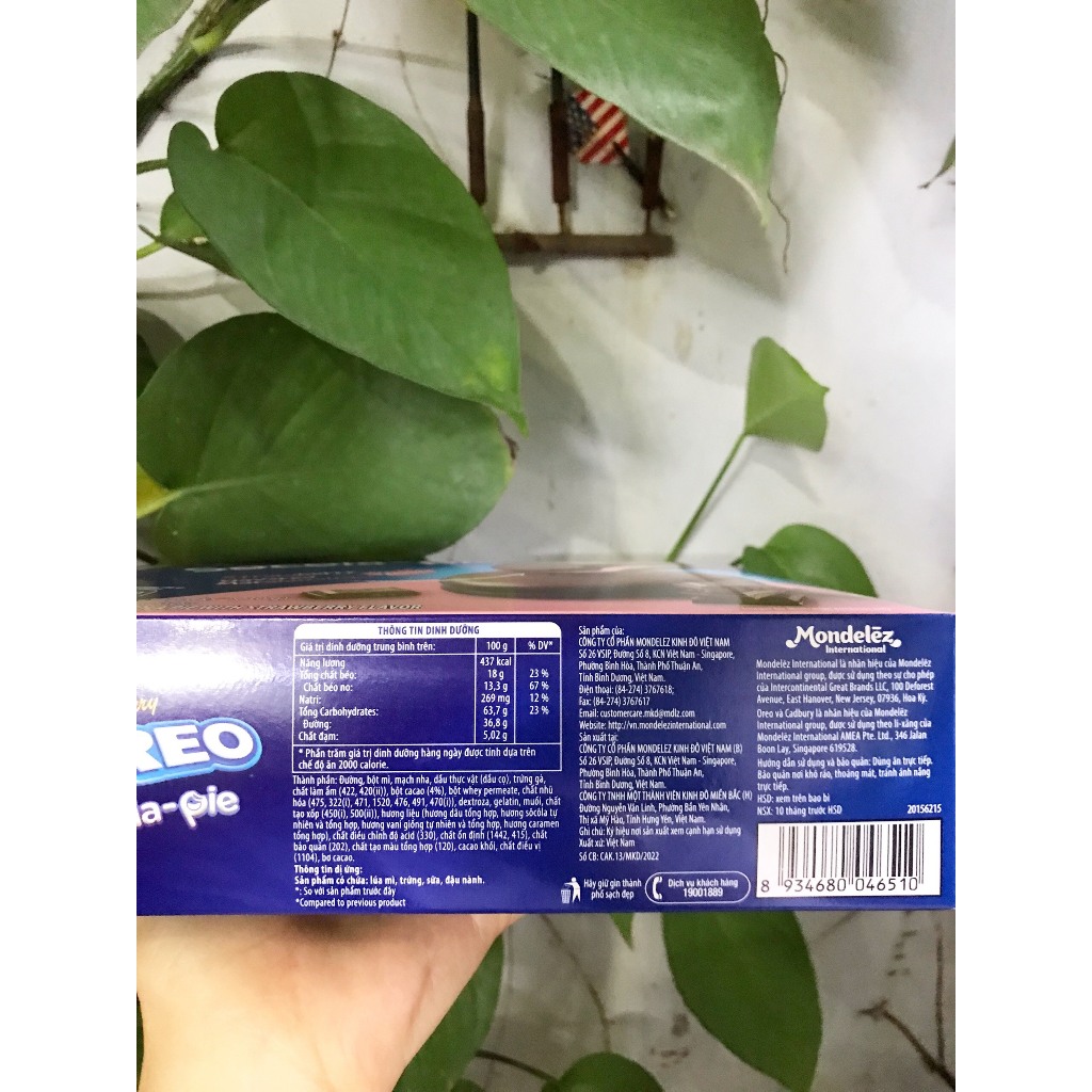 Bánh Sôcôla Nhân Dẻo Vị Dâu Marshmallow Cadbury Oreo Socola-pie Strawberry