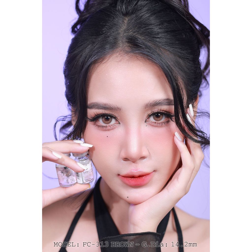 Kính áp tròng LUNA EYES FC-313 BROWN - Lens size vừa