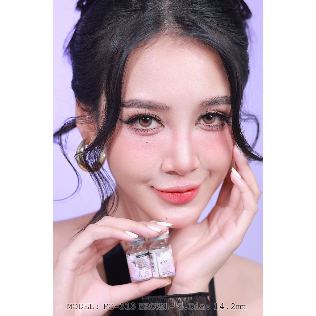 Kính áp tròng LUNA EYES FC-313 BROWN - Lens size vừa