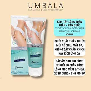 Kem tẩy lông Hàn Quốc Ecosy Clean Body Hair tẩy sạch dễ dùng, không châm chích, dưỡng ẩm da 100ml