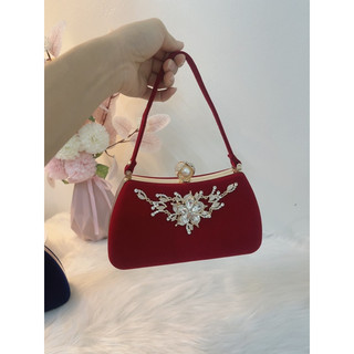 Clutch túi xách nữ đi tiệc nhung đá cao cấp - ẢNH THẬT