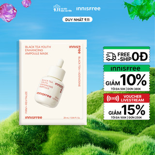  Mặt nạ phục hồi da innisfree Black Tea Youth Enhancing Ampoule Mask 28ml (New 2023)
