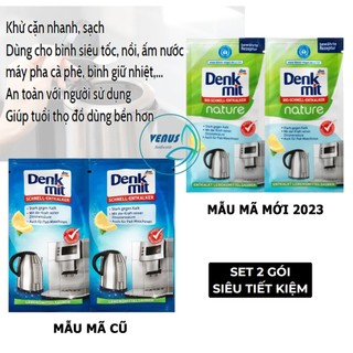 Bột tẩy cặn ấm siêu tốc máy pha cà phê Denkmit nội địa Đức - Set 2 gói