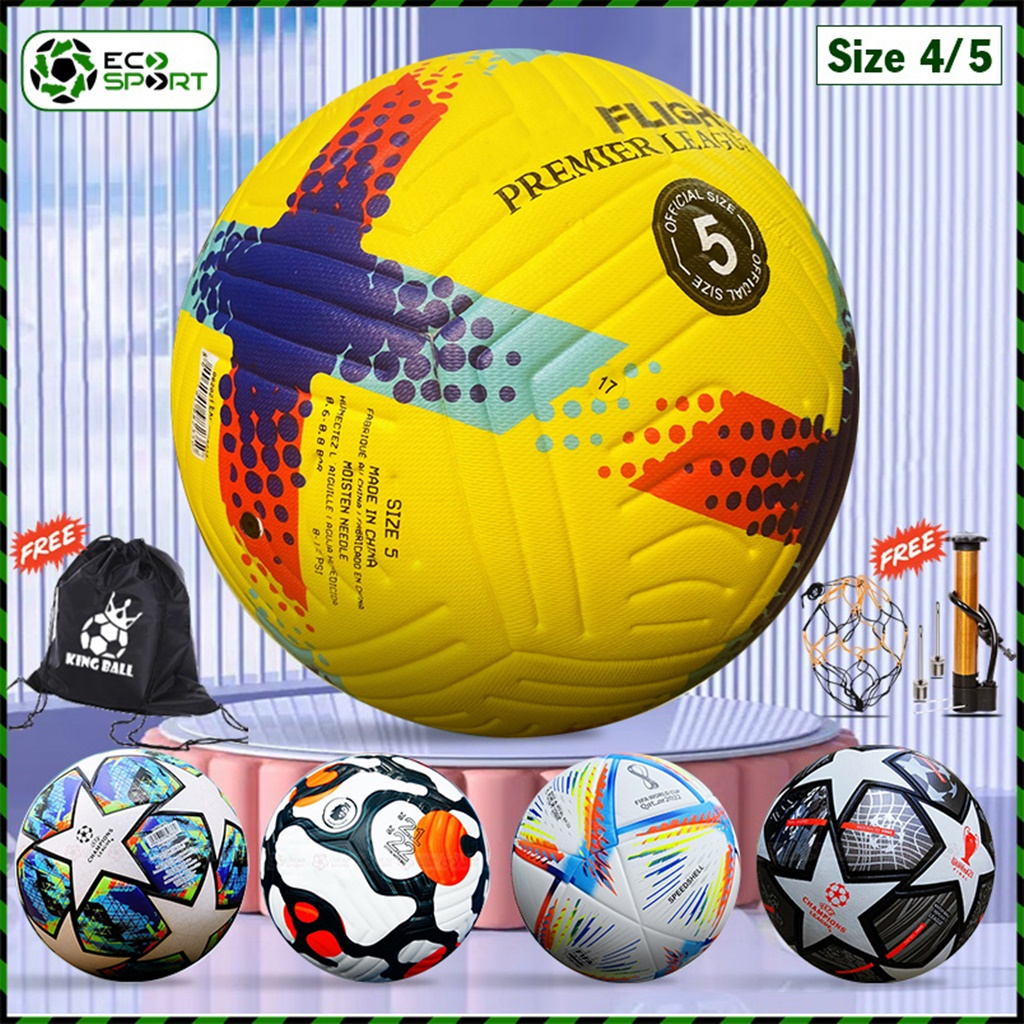 Quả Bóng Đá Size Số 3 4 5 Trái Banh Da Cúp C1 Ngoại Hạng Trẻ Em Người Lớn Giá Rẻ Thi Đấu Sân Cỏ Nhân Tạo ECO SPORT