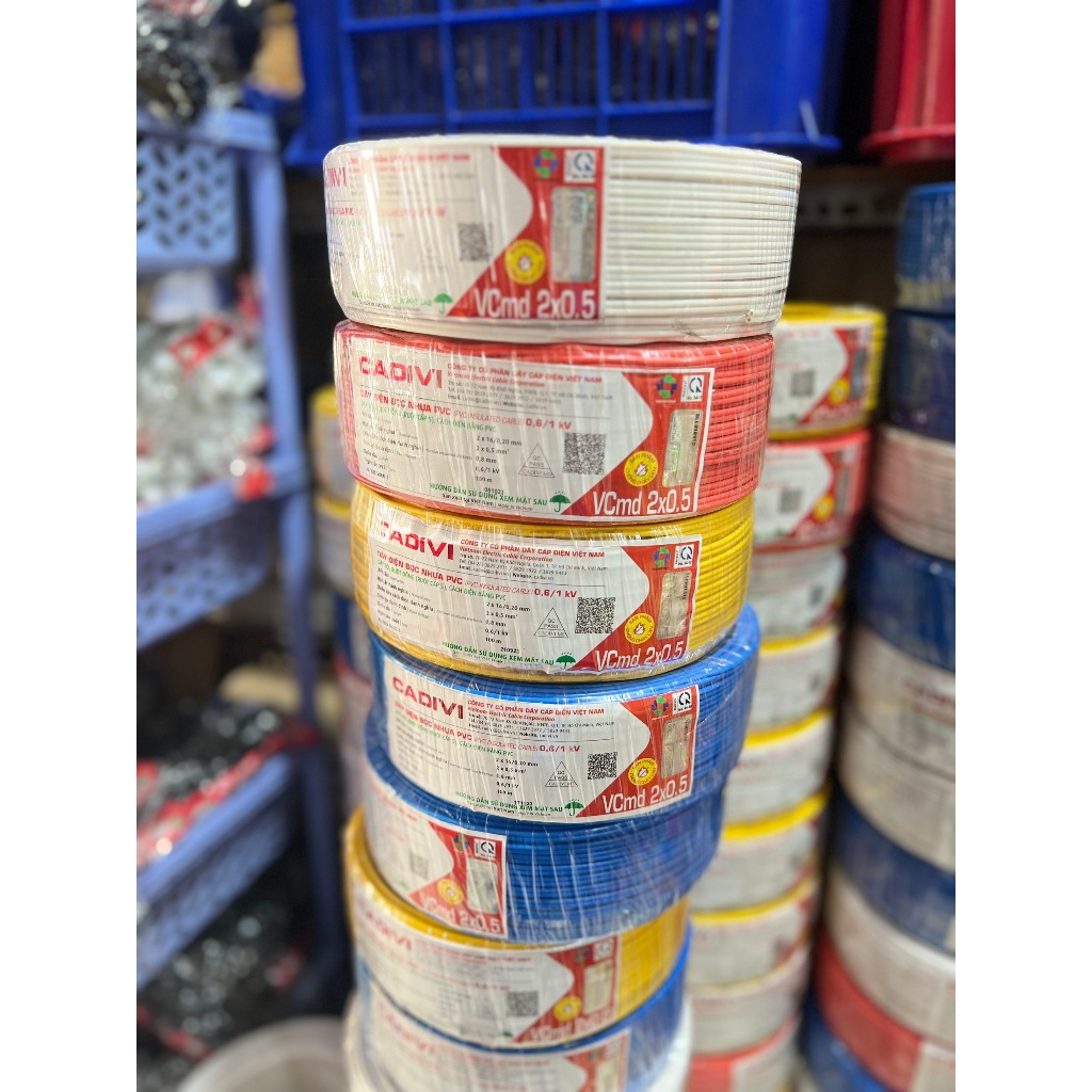 Dây Điện Đôi Cadivi 2x0.5 Vcmd 2x16 Cuộn 100m- Hàng Chính Hãng