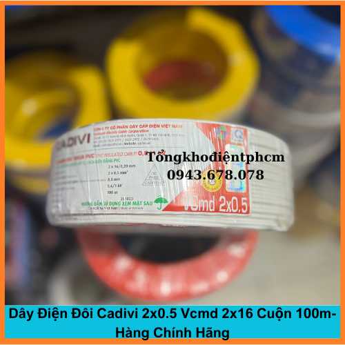 Dây Điện Đôi Cadivi 2x0.5 Vcmd 2x16 Cuộn 100m- Hàng Chính Hãng