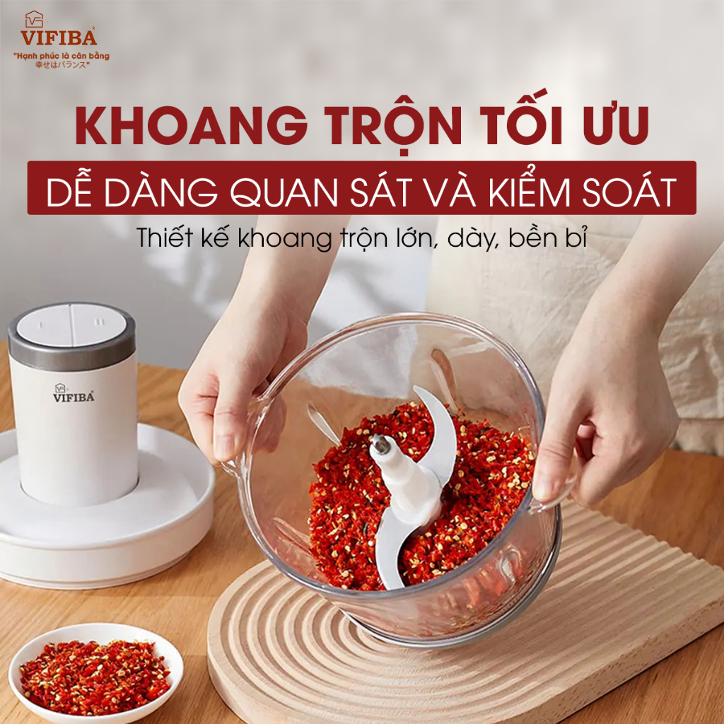 Máy Xay Thịt Chính Hãng VIFIBA, Kèm 2 Bộ 4 Lưỡi Dao, Công Suất 300W, 2 Cấp Độ Xay VE11