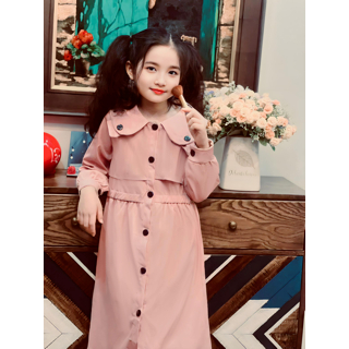 Váy thu đông cho bé gái S4 chất kaki siêu mềm size đại từ 14-45kg