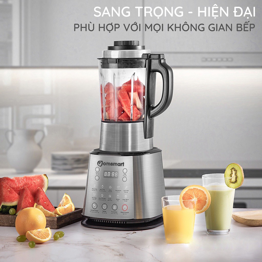 Máy nấu sữa hạt đa năng dung tích 16 trong 1 Momsmart - Máy xay nấu đa năng - Nấu cháo 1800ml bảo hành 24 tháng