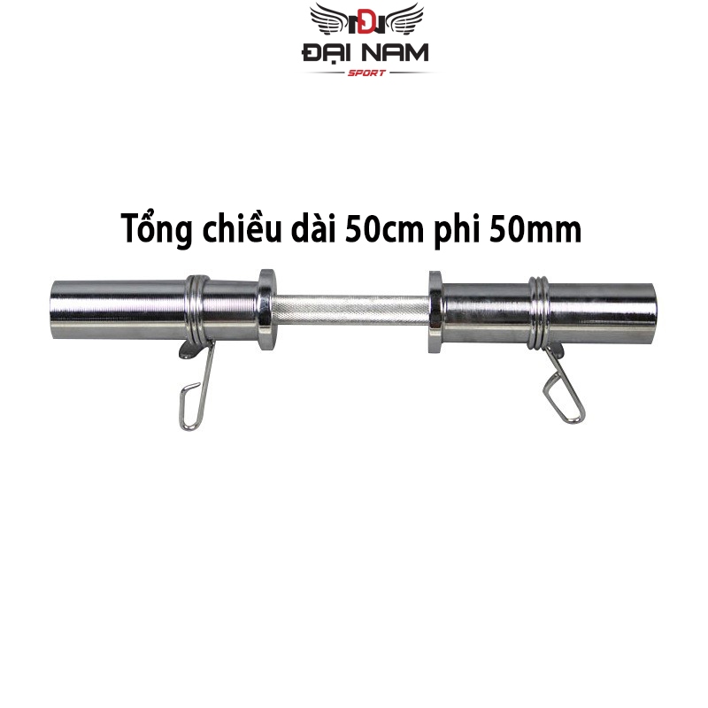 Đòn Tạ Tay 50cm Chất Liệu Inox Phi 50mm Chính Hãng Đại Nam Sport (1 Tay) + Tặng Kèm Khóa Chốt