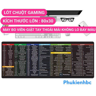 Miếng lót chuột phím tắt tiếng việt viki link kích thước 30-80cm bàn di chuột tiện lợi