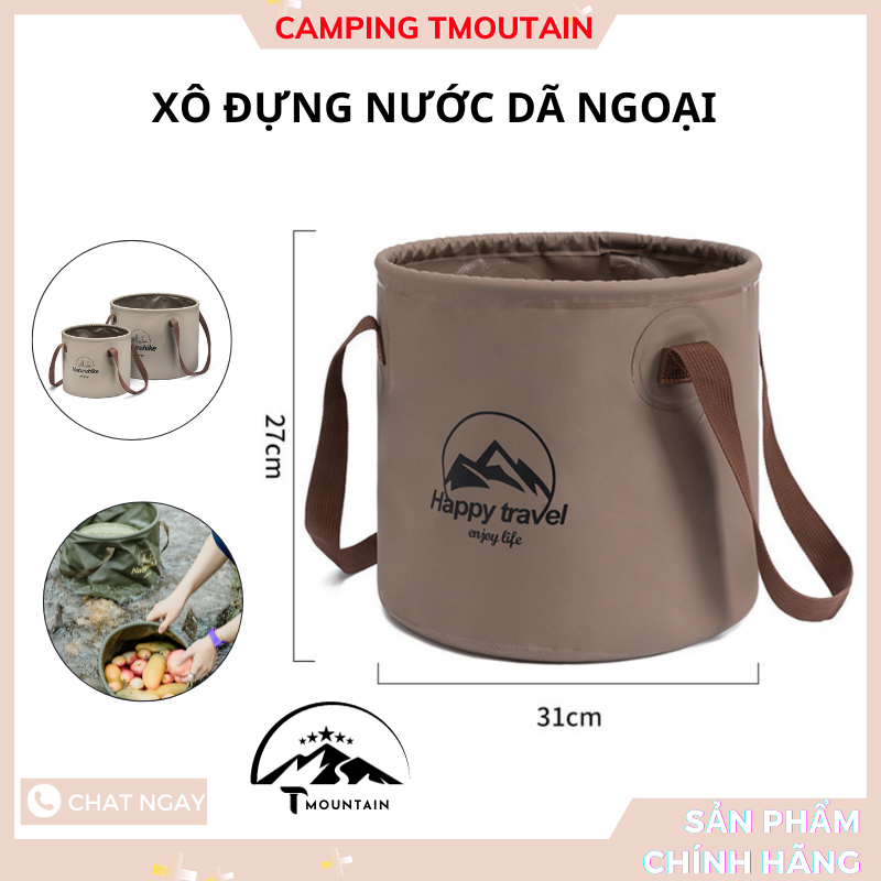 Xô đựng nước dã ngoại gấp gọn du lịch cắm trại rất tiện dụng, dễ dàng mang theo - DCP19