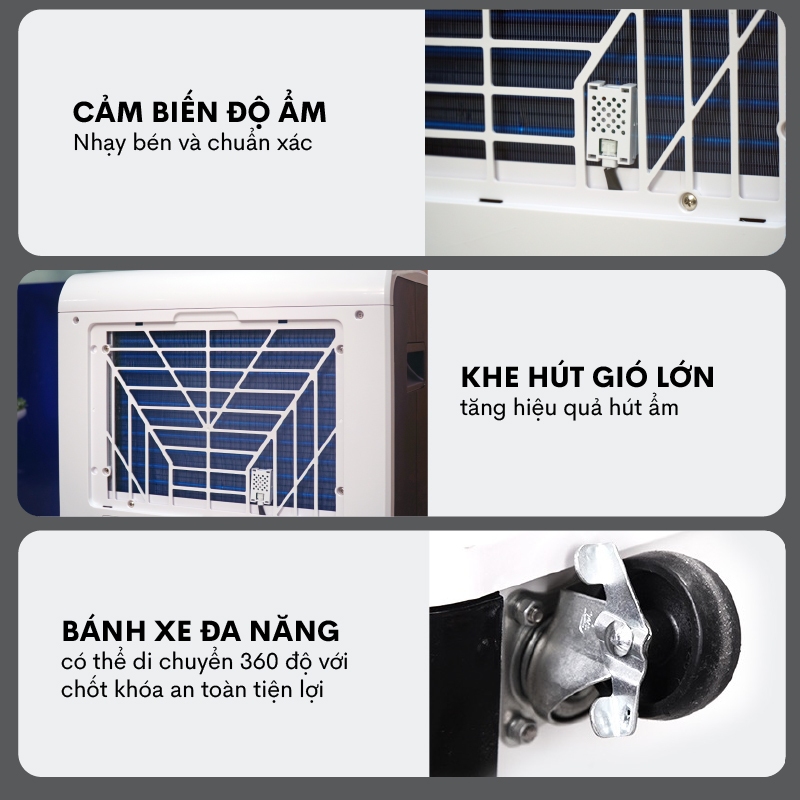 Máy hút ẩm công nghiệp FUJIHAIA DH70B công suất 70l/ ngày - Phù hợp phòng 60-90m2 - Bảo hành toàn quốc 24 tháng