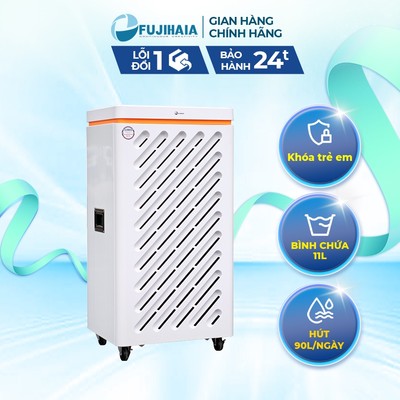 Máy hút ẩm gia đình FUJIHAIA DH90W công suất 90l/ngày, sấy khô quần áo - Bảo hành 24 tháng