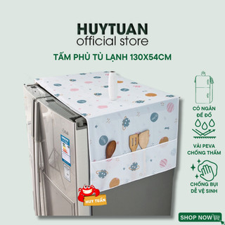 Tấm phủ tủ lạnh chống bụi chống thấm có túi 130x55cm để nóc tủ đựng đồ - Khăn phủ máy giặt gia đình vải Nilon chống nước