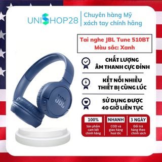 Tai nghe bluetooth chụp tai JBL Tune 510BT màu xanh chính hãng Unishop28