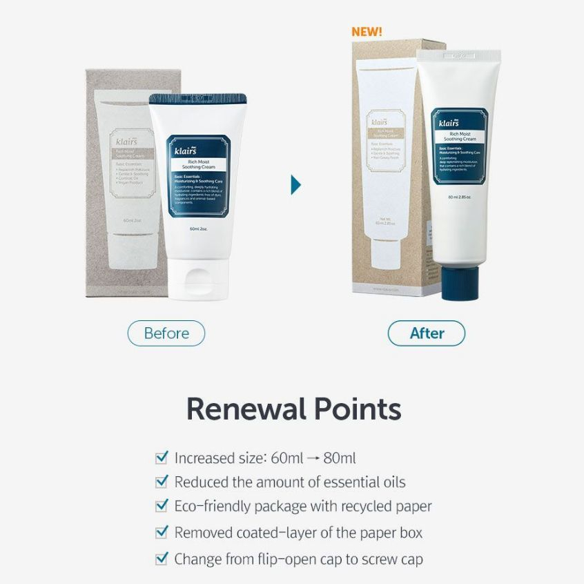 Kem Dưỡng Ẩm Sâu Klairs Rich Moist Soothing Cream