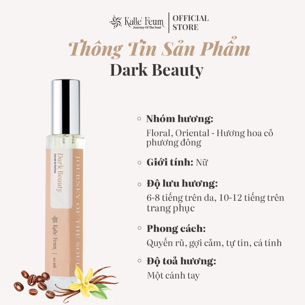 Tinh Dầu Nước Hoa Nữ DARK BEAUTY Mùi Hương Quyến Rũ, Ngọt Đậm Lên Bar, Đi Date Dạng Xịt | Kalle' Feum