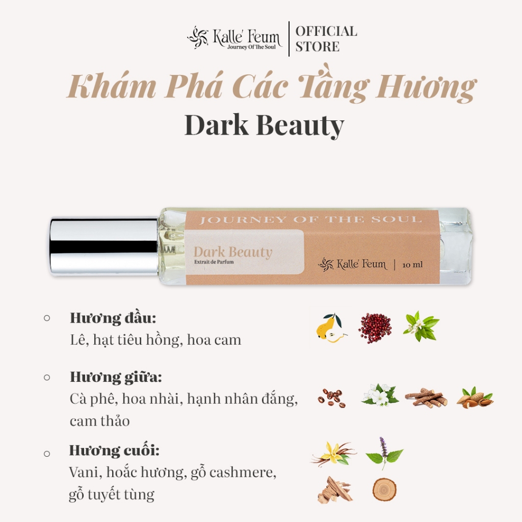 Tinh Dầu Nước Hoa Nữ DARK BEAUTY Mùi Hương Quyến Rũ, Ngọt Đậm Lên Bar, Đi Date Dạng Xịt | Kalle' Feum