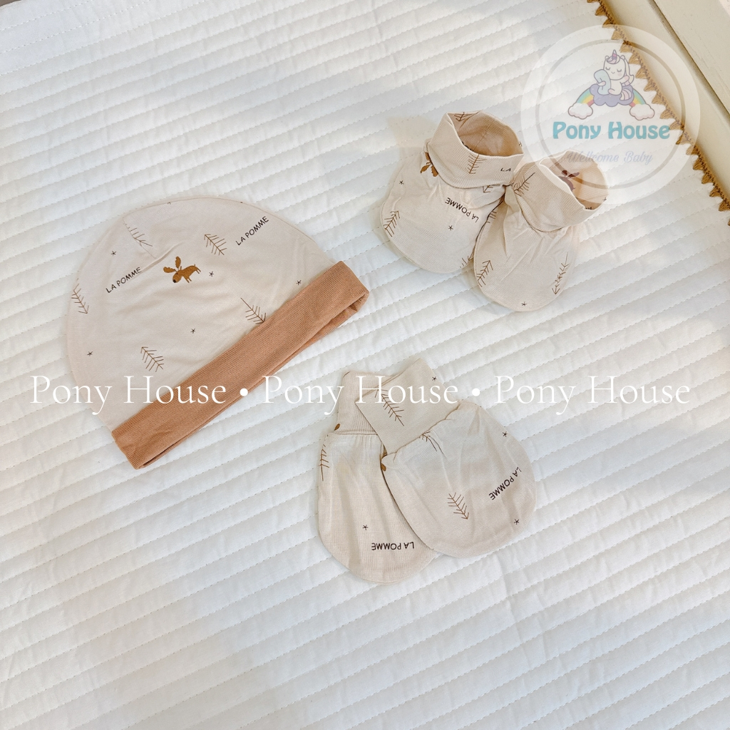 Mũ Bao Tay Bao Chân Sơ Sinh La Pomme Siêu Mềm Mịn Cho Bé Trai Bé Gái Sơ Sinh/Newborn/NB