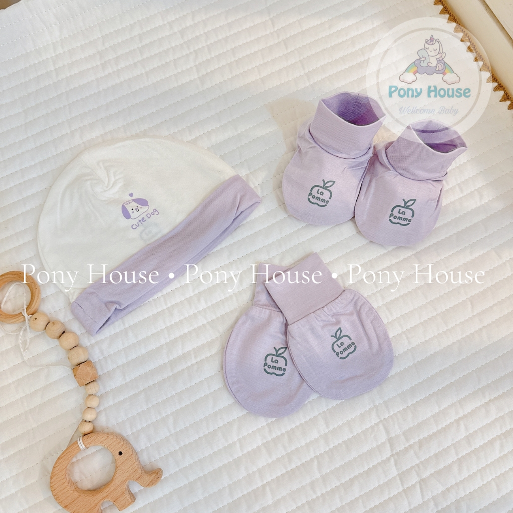 Mũ Bao Tay Bao Chân Sơ Sinh La Pomme Siêu Mềm Mịn Cho Bé Trai Bé Gái Sơ Sinh/Newborn/NB