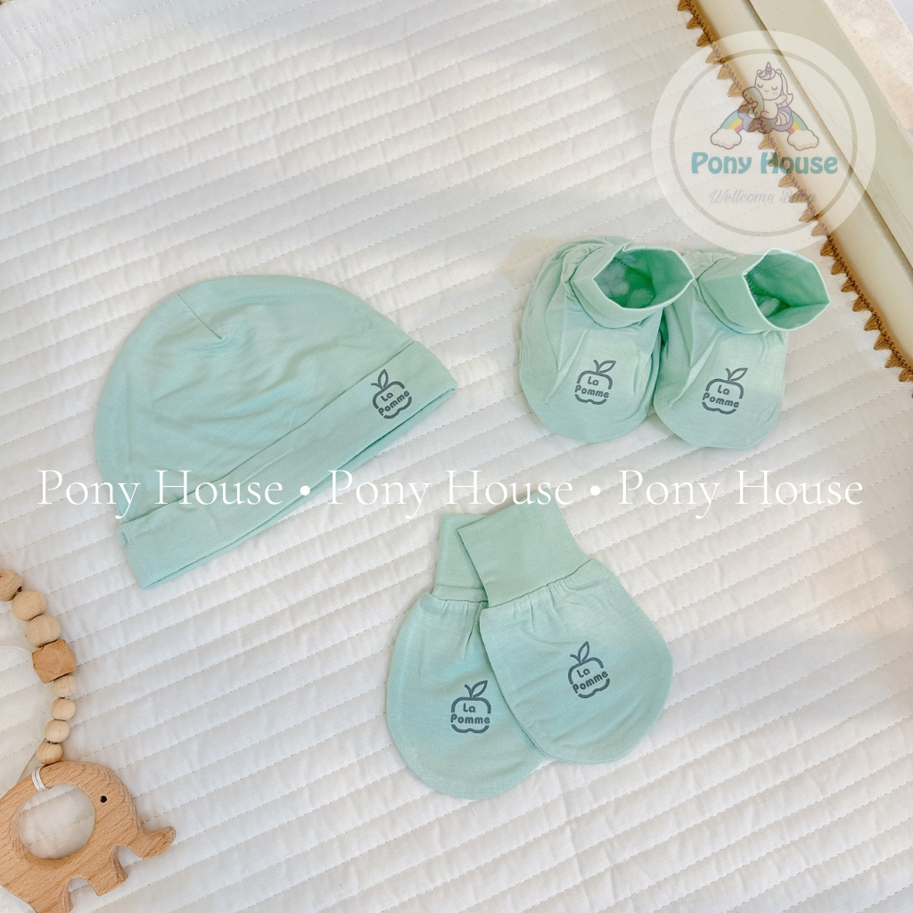 Mũ Bao Tay Bao Chân Sơ Sinh La Pomme Siêu Mềm Mịn Cho Bé Trai Bé Gái Sơ Sinh/Newborn/NB