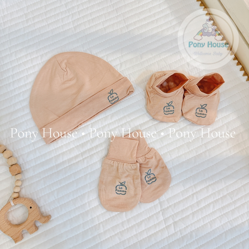 Mũ Bao Tay Bao Chân Sơ Sinh La Pomme Siêu Mềm Mịn Cho Bé Trai Bé Gái Sơ Sinh/Newborn/NB