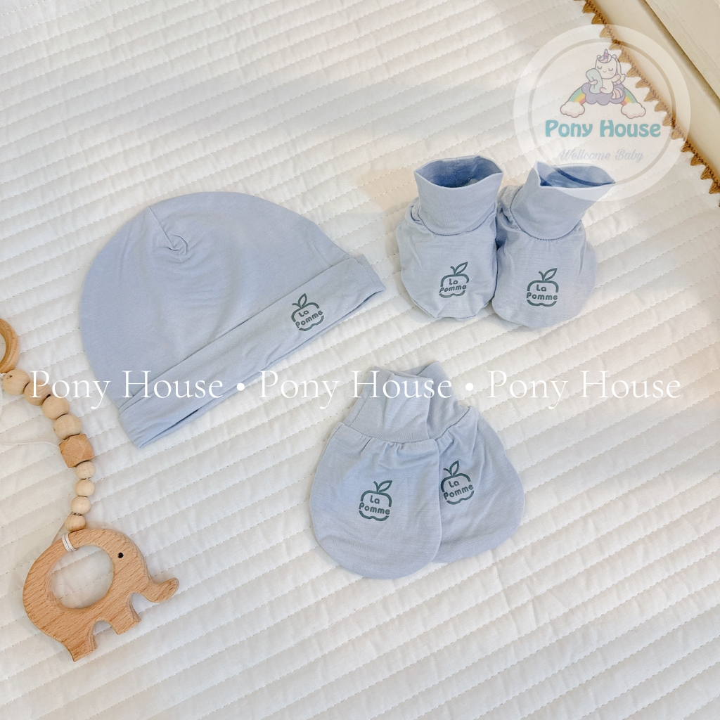 Mũ Bao Tay Bao Chân Sơ Sinh La Pomme Siêu Mềm Mịn Cho Bé Trai Bé Gái Sơ Sinh/Newborn/NB