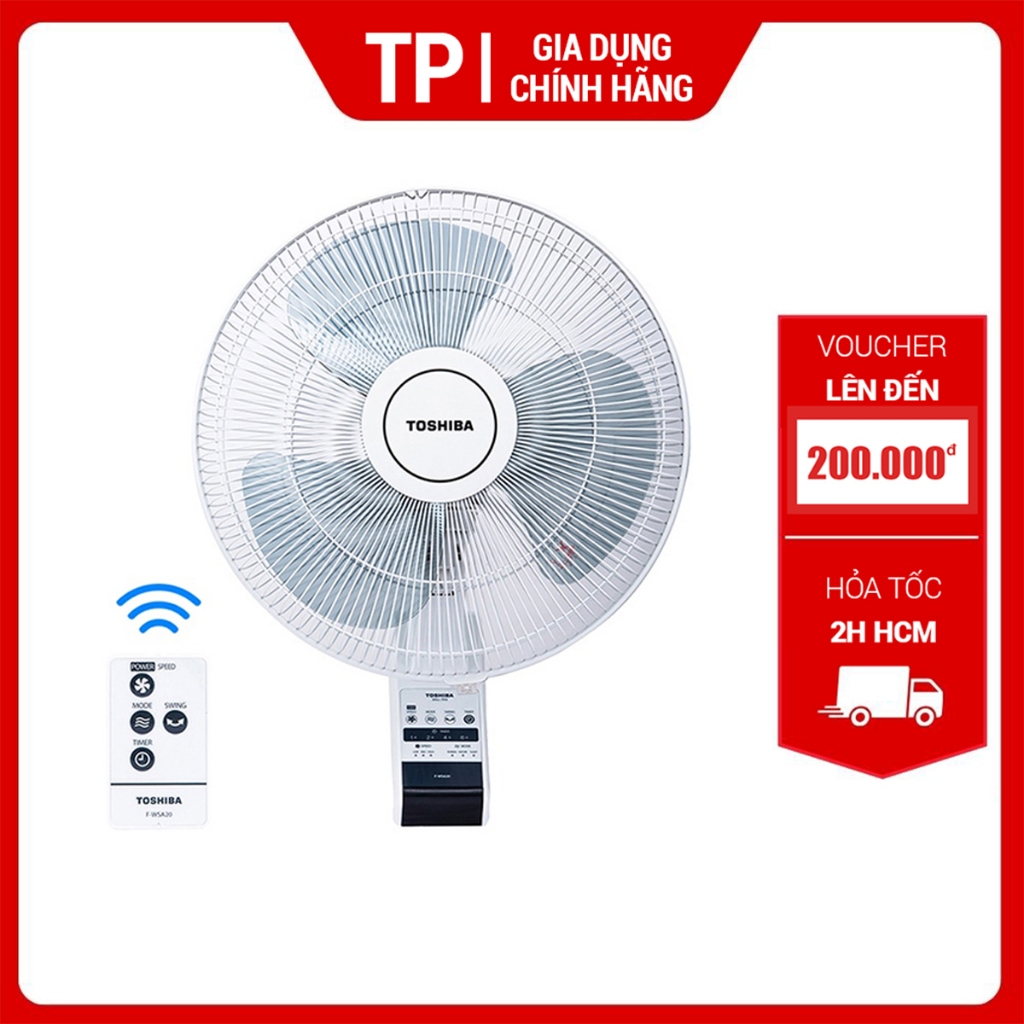 Quạt treo Toshiba F-WSA20VN - Công suất 55W - Góc đảo gió 80 độ - Hàng chính hãng - Bảo hành 12 tháng