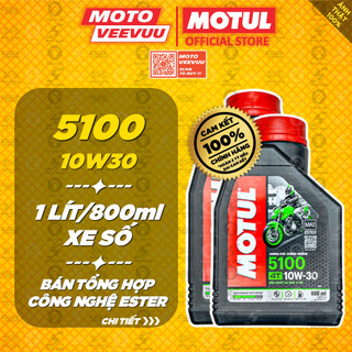 [MTVV] Dầu nhớt xe số MOTUL 5100 4T 10W30 SM/SL MA2 800ml & 1 Lít Bán tổng hợp Ester<END>