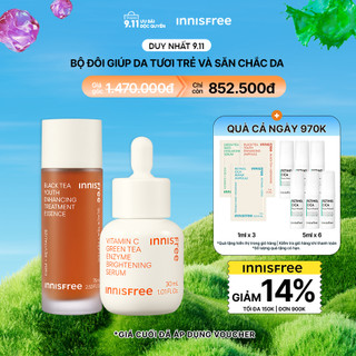 Bộ Nước dưỡng ngừa lão hóa từ trà đen 75ml và Tinh chất dưỡng sáng da Vitamin C Brightening 30ml