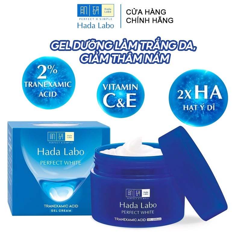 Gel Dưỡng Hada Labo Perfect White Tranexamic Acid Sáng Da, Giảm Thâm 50g