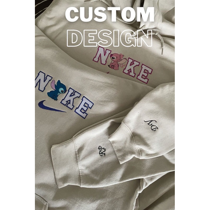 Áo Hoddie Thêu Hoạ Tiết NK Stitch , Áo Hoddie đôi Nam Nữ , Áo Hoddie thêu theo yêu cầu